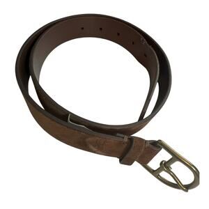 NEW Polo Ralph Lauren Dark Brown Leather Belt 32" Preppy Academia Heritage Fall